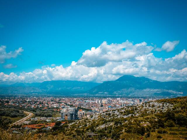 Shkoder-view boven Shkodër