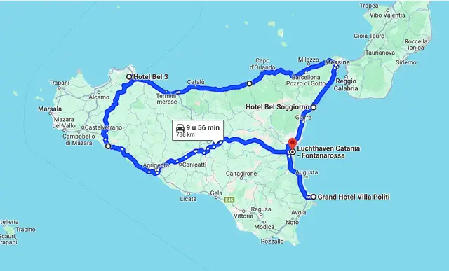 Rondreis Sicilië route