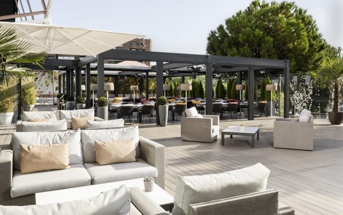 Terras van Hotel Puerta America in Madrid