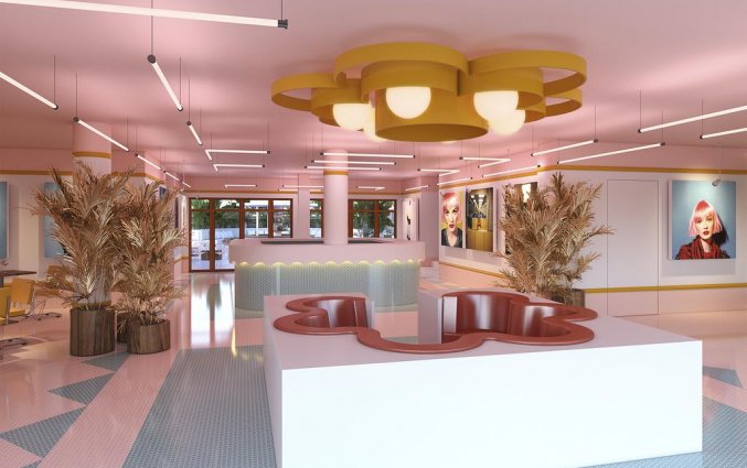 Lobby van Hotel Paradiso Art op Ibiza