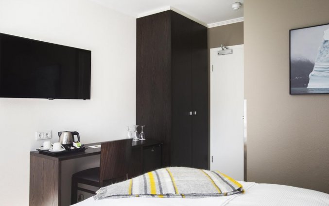 Tweepersoonskamer van Hotel Odinsve in Reykjavik op IJsland