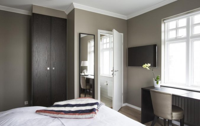 Tweepersoonskamer van Hotel Odinsve in Reykjavik op IJsland