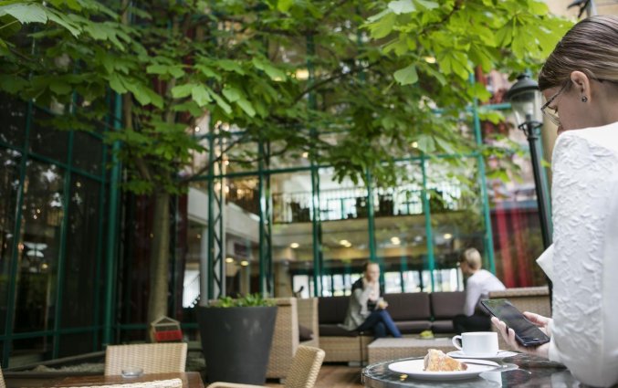 Binnenplein van hotel Arcotel Wimberger in Wenen