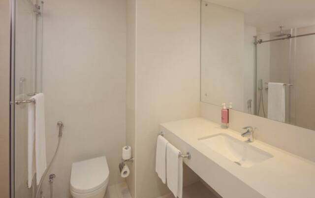 Badkamer van Hotel Rove Downtown Dubai