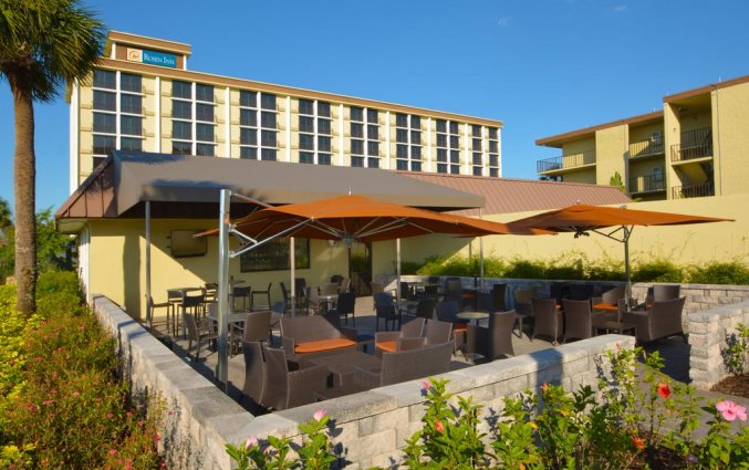 Buitenzithoek van hotel Rosen Inn