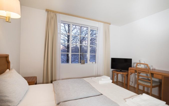 Tweepersoonskamer van Hotel Laxnes op IJsland