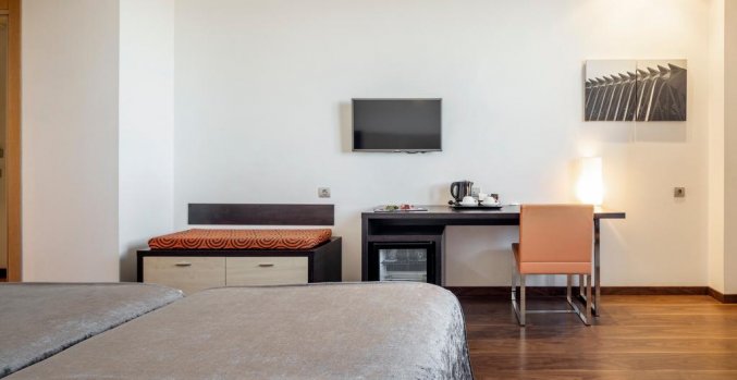 Tweepersoonskamer van Hotel Ilunion Aqua 4 in Valencia