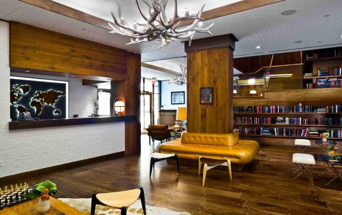 Bibliotheek van hotel Gild Hall