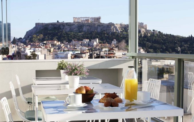 Dakterras van Hotel Evripides in Athene