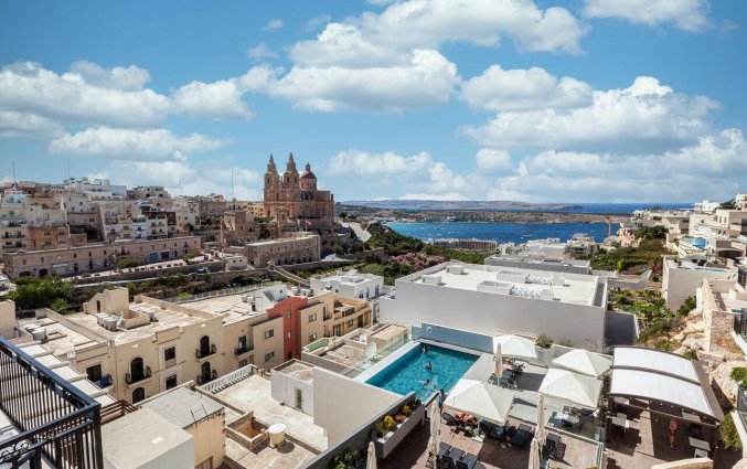 Uitzicht vanuit Hotel & Spa Pergola op Malta