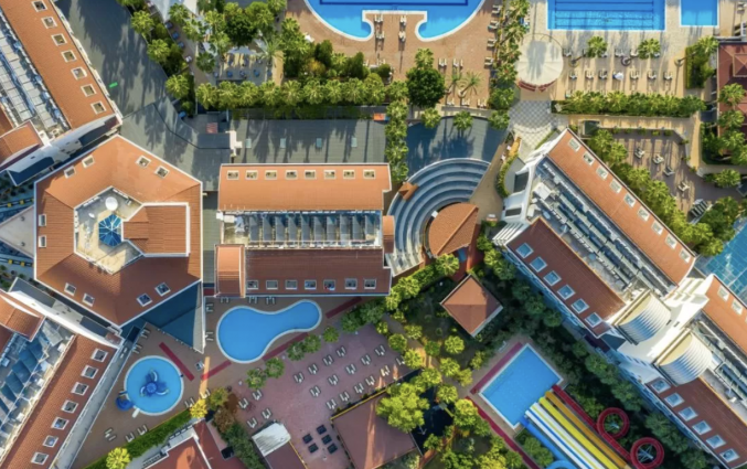 Bovenaanzicht van Resort Primasol Hane Family in Side