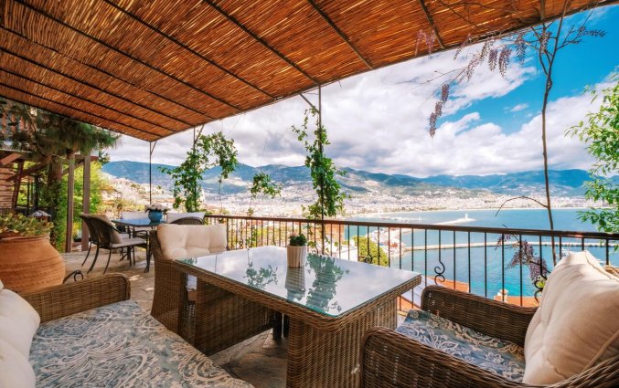 Terras van Hotel Villa Turka in Alanya