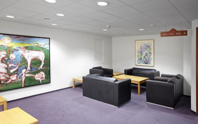 Zithoek van hotel cabin in IJsland