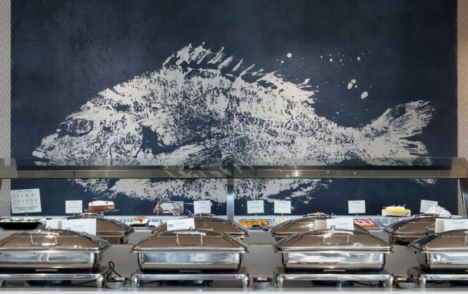 Buffet van Resort Mareblue Beach op Corfu