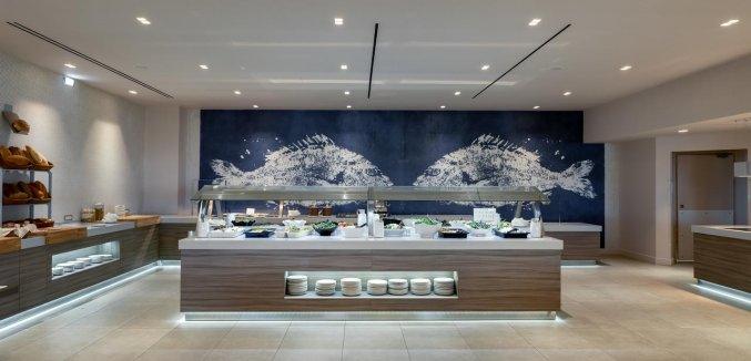 Eetzaal van Resort Mareblue Beach op Corfu