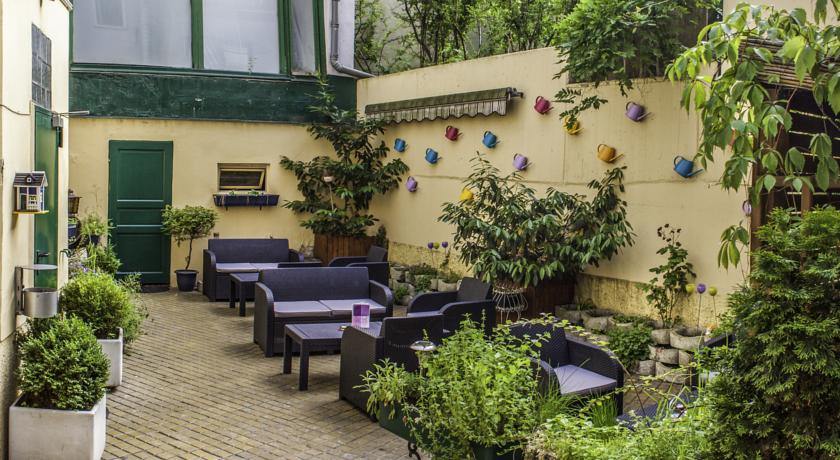 Tuin van hotel Donauwalzer Wenen