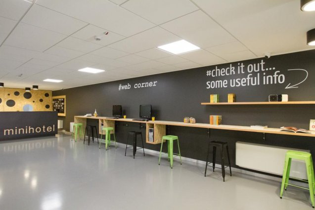 Computerruimte van Hotel Ornato Milaan