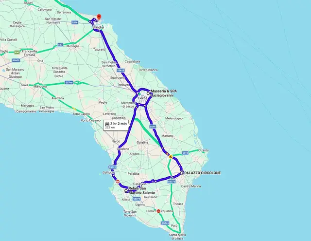 Route Rondreis Zuid Puglia Bebsy