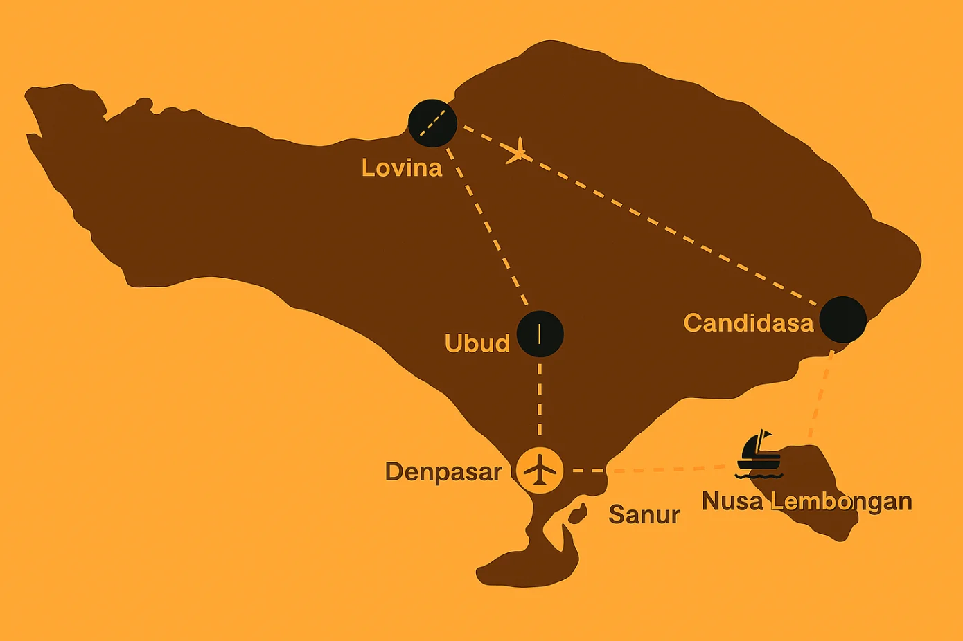 Rondreis Bali Tempels en Tropen - kaart