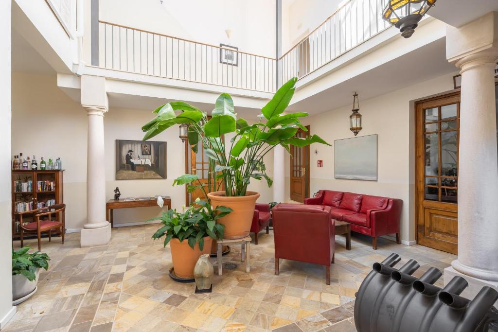 Hotel La Fuente de la Higuera - lounge met planten