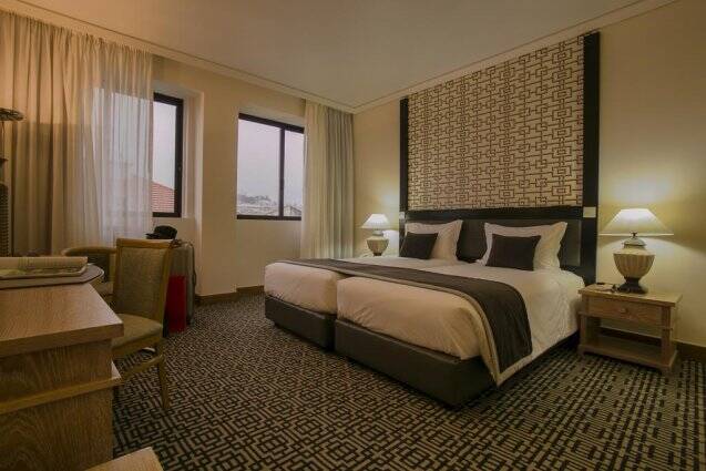 Tweepersoonskamer van Hotel Mundial in Lissabon