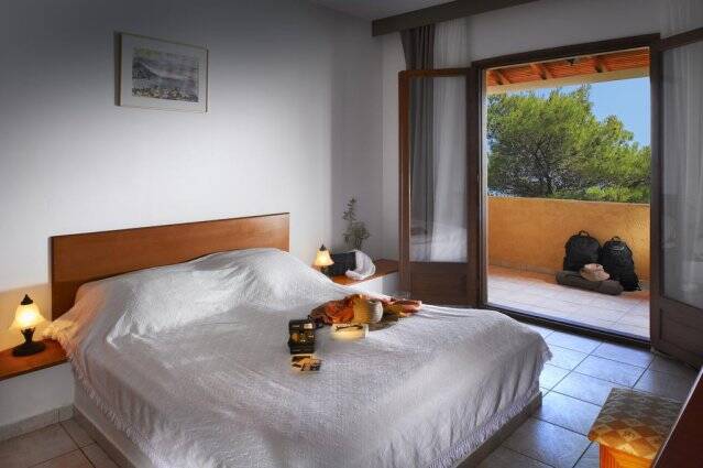 Slaapkamer van hotel Elea Village in Chalkidiki