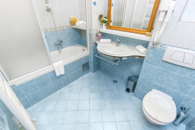 Badkamer van Hotel Spongiola in Dalmatië