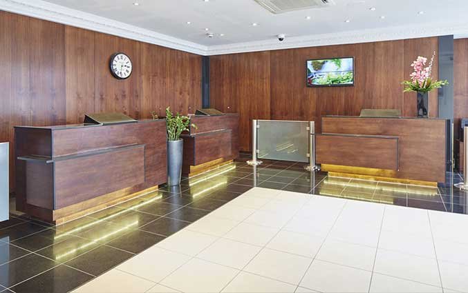 Receptie van Hotel Lancaster Gate in Londen