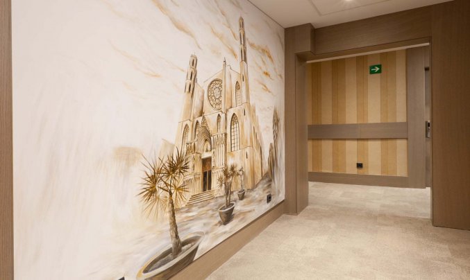 Overloop van Hotel Suizo Barcelona