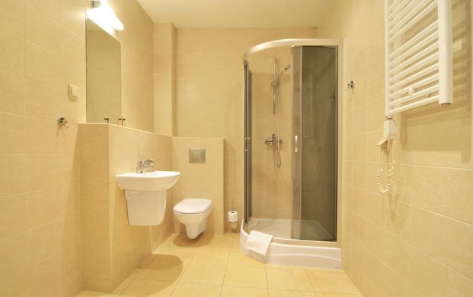 Badkamer van een tweepersoonskamer van Hotel Spatz in Krakau