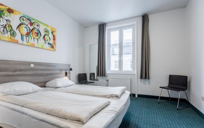 Tweepersoonskamer van hotel Copenhagen Star in Kopenhagen