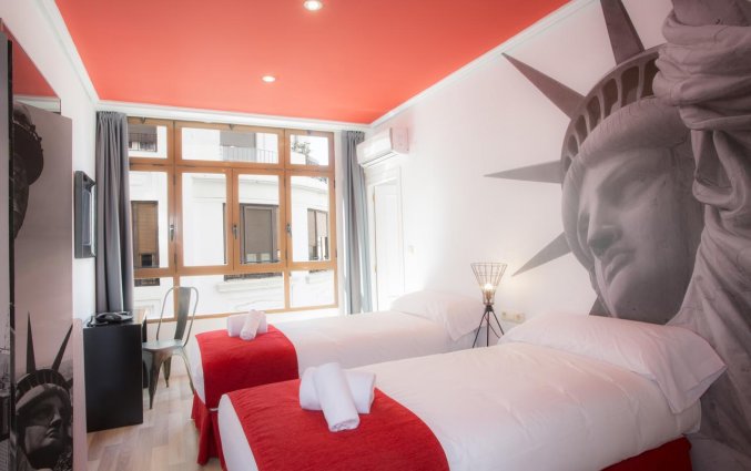 Kamer twee eenpersoonsbedden Hotel Casual Valencia Vintage